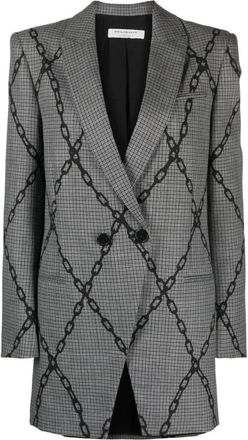 Philosophy di Lorenzo Serafini Blazer met kettingprint - Dames - Blazers - Grijs - M - Katoen - Jassen