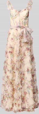 Unique Abendkleid mit Corsage in Hellgelb, Größe 36