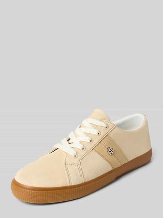 Lauren Ralph Lauren Sneaker aus Leder mit Label-Applikation Modell JANSON II in Sand, Gr&ouml;&szlig;e 39,5