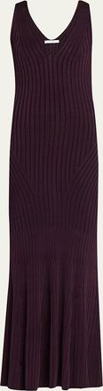 Adam Lippes Twyla Sleeveless Ribbed Midi Dress