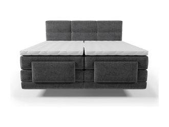 VENTE-UNIQUE.COM Cama continental boxspring tela gris antracita