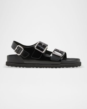 Birkenstock Milano Leather Dual-Buckle Slingback Sandals