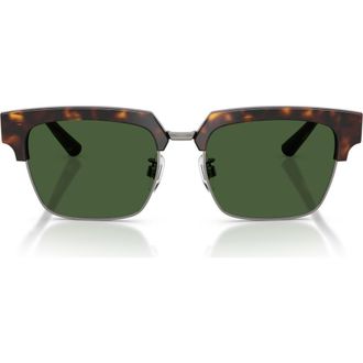 Dolce & Gabbana 54mm Square Sunglasses in Havana /Dark Green at Nordstrom