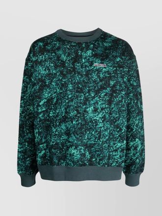 Nike cotton blend abstract-print logo-print crewneck sweatshirt