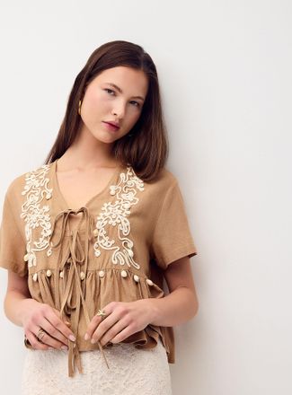 Twik Womens Seashells ruffled blouse