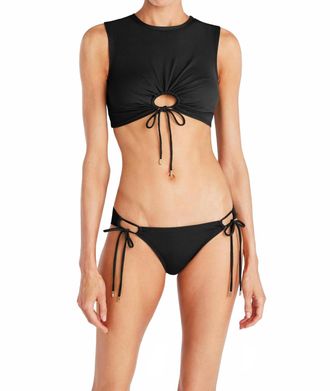 Robin Piccone Womens Pua Tie Side Bikini Bottom In Black