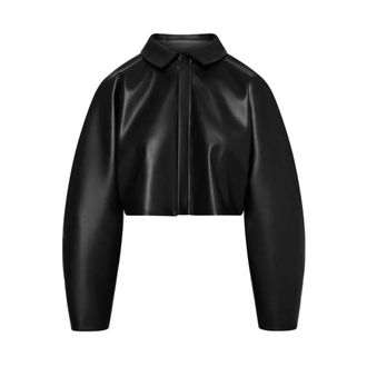Access Fashion Access Fashion - Banana Sleeve Kunstleren Jas - Dames - Jassen - Zwart - Maat: M/L Leer