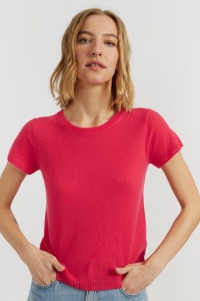 Chinti and Parker Air Pure Cashmere T-Shirt in Water Melon Pink at Nordstrom, Size X-Large