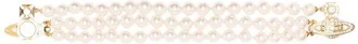 Vivienne Westwood three-row bas relief bracelet - women - PVC/Brass/Fabric - 2 - Neutrals