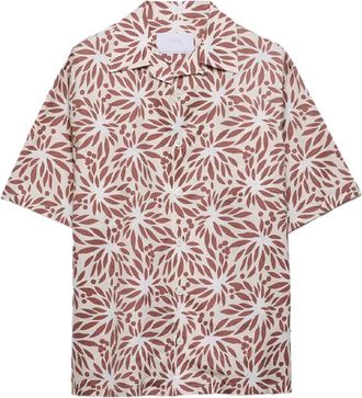 Prada Striped Cotton And Silk Bowling Shirt