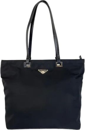 Prada Pre-owned Tote Bags, female, Black, Size: ONE SIZE Pre-owned Canvas totes