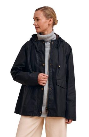 Celtic & Co. British Pleat Back Waxed Jacket in Dark Navy at Nordstrom, Size 12