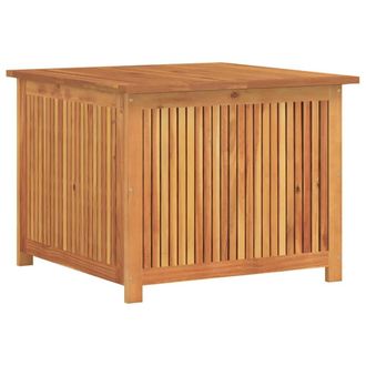 Berkfield Home Garden Storage Box 75x75x58 cm Solid Wood Acacia in Brown | Size: 75 x 75 x 58 cm