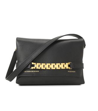 Victoria Beckham Black Mini Leather Chain Pouch
