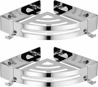 OEM Juego De 2 Estantes De Ducha, Esquina De Almacenamiento, Sala De Servicio Triangular Para Esquina De Ducha Y Pared, Adhesivo De Acero Inoxidable, Mont