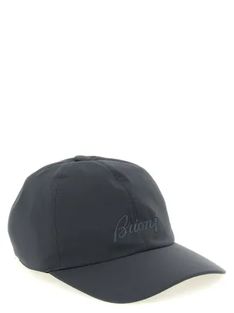 Brioni Tone-on-Tone Embroidered Logo Baseball Cap - gray