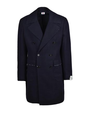 LUIGI BORRELLI NAPOLI Virgin Wool Double-Breasted Coat