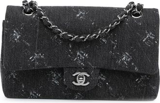 Chanel Pre-owned Womens Classic Flap Shoulder Bag - Black Textile - One Size