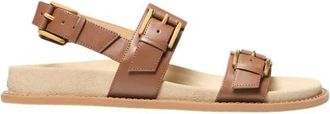 Michael Kors NIA Flat Sandal - Dames - Sandalen - Bruin - 37 EU - Schoenen