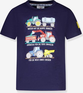 Salt And Pepper T-Shirt mit Traktor-Print Jungen Salt and Pepper marine