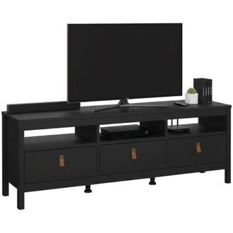 Dmora Mobile porta tv Liliane, Credenza da soggiorno, Armadio basso per tv, Base parete attrezzata, 151x38 h54 cm, Nero - Dmora