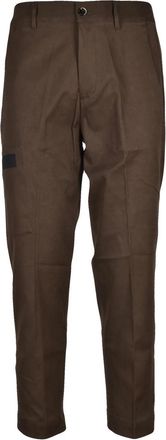 Nine In The Morning Zeus Tapered Trousers with Button Closure and Patch Detail