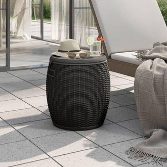 Berkfield Home 4-in-1 Garden Storage Box Black Polypropylene