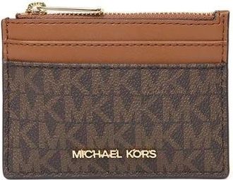Michael Kors Tarjetero peque&ntilde;o con cremallera superior y ventana para identificaci&oacute;n Jet Set Travel - Accessories - Mujer - Marr&oacute;n - ONE SIZE