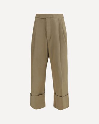 Thom Browne Cotton gabardine Pants with double pleats Male 1