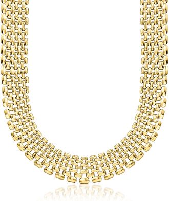 Ross-Simons 14kt Yellow Gold-Plated Panther-Link Necklace