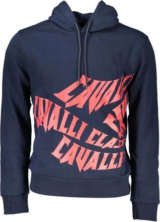 Cavalli Hooded Sweatshirt - Heren - Hoodies - Blauw - XL - Katoen - Hoodies & sweatvesten