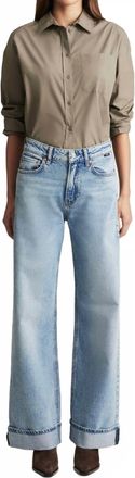 Mavi Womens Florida Cuffed Jeans In Classic Blue