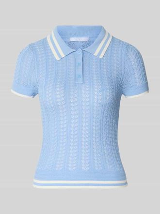 Guess Strickshirt aus Viskose-Mix mit Polokragen in Bleu, Gr&ouml;&szlig;e XL