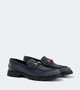 Gucci Mocasines de ante con Horsebit y Web