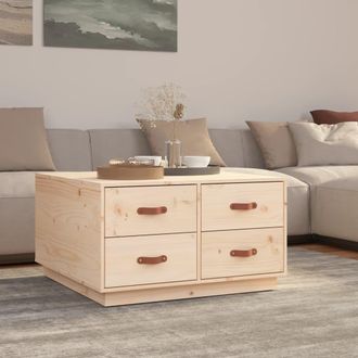 vidaXL Mesa De Centro De Madera Maciza De Pino 80x80x45 Cm Vidaxl