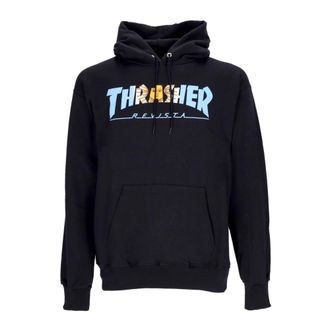 Thrasher Hoodies, male, Black, XL, Argentina Revista Black Hoodie Long Sleeve