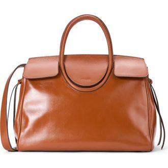 Staud Maude Leather Carryall Bag in Tabacco at Nordstrom