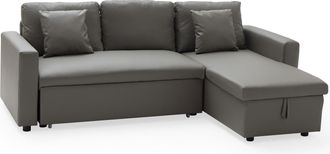 Happy Garden Happy Garden - Sof&aacute; Cama Polipiel 3 Plazas Color Topo Clark