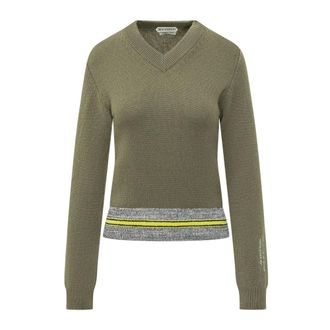 J.W.Anderson Jersey de pico con ribete en contraste - Knitwear - Mujer - Verde - XS