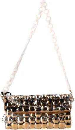 Paco Rabanne Gouden Metallic Schoudertas - Dames - Schoudertassen - Geel - ONE Size - Tassen