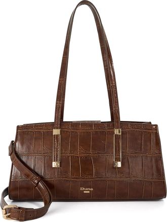 Dune London Womens Accessories Dalmore - Long Handle Woven Tote - Brown Canvas - One Size