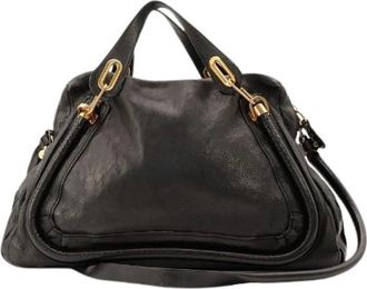 Chlo&eacute; Pre-owned Le Paraty Cabas - Dames - Vintage Schoudertas - Zwart - ONE Size - Leer - Vintage