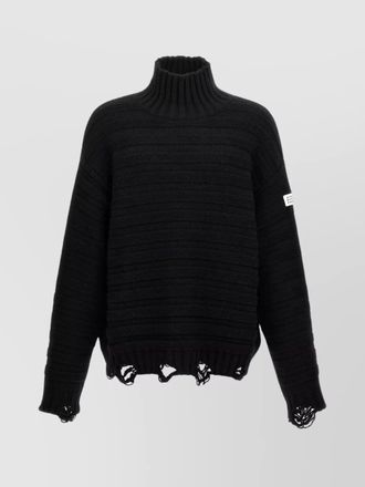 Maison Margiela ribbed distressed turtleneck sweater