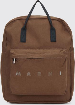 Marni Zaino da bambino in cotone con logo a contrasto e tasche con zip