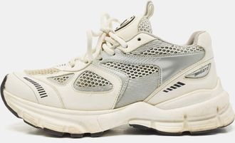 Axel Arigato White/black Leather And Mesh Marathon Runner Sneakers