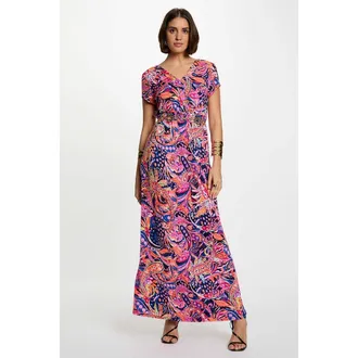 Morgan Lange rechte jurk met kasjmierprint