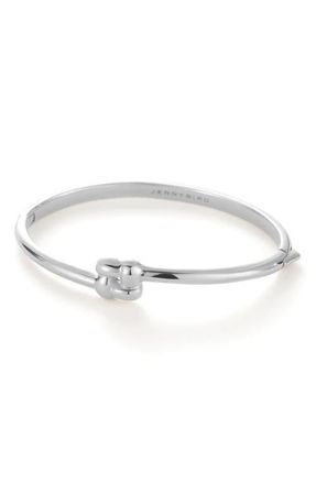 JENNY BIRD Slim Woven Square Bangle in Platinum at Nordstrom, Size Medium