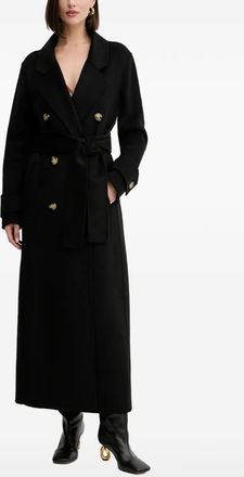 Fracomina Cappotto doppiopetto con cintura - Nero