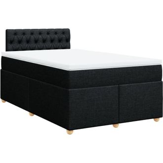 vidaXL Cama Box Spring Con Colch&oacute;n Tela Negro 120x200 Cm Vidaxl
