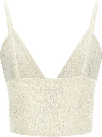 Alessandra Rich Womens White Polyester Tank Tops